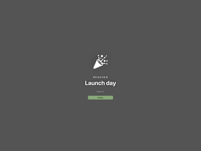 Await full-screen celebration animation when a countdown reaches zero