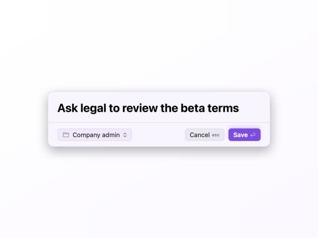 The Plexus quick-capture panel with a typed todo and an AI suggestion to file it in another flow