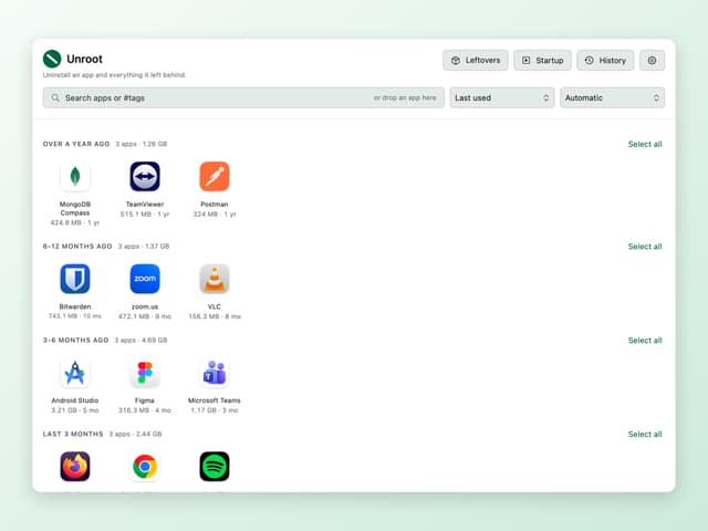 The Home grid of installed apps, ready to scan